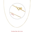 Gold S925 sterling silver box chain necklace 0.75mm with adjustable length 40-50cm - Box Chain / 40+5+5cm / Gold