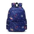 Dark blue lightweight primary school backpack with space rocket and astronaut prints - Rocket Five-pointed Star / Blue