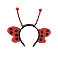 Funny ladybug headband with red glitter wings and plush antennae for costume parties - Red Butterfly (Ladybug Style)