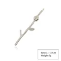 Silver alloy branch hair clip with leaf details, minimalist style, 6.1x1.5 cm size - Style 3 Silver