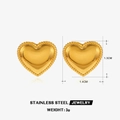 18K vergulde hartvormige oorbellen van roestvrij staal van 1,3 cm en 3 gram - Goud