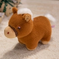 Süßes braunes Plüschpferd mit weißer Mähne und Schweif, weiches Stofftier für Kinder - Braun / 25cm