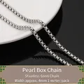 Chaîne à perles carrées en acier inoxydable argenté 4mm pour bijoux DIY 1 mètre - Chaîne Perle Carrée 4mm 1m