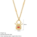 Golden stainless steel necklace featuring a minimalist elk reindeer pendant for Christmas - Reindeer Style (G23)