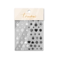 Pegatinas de uñas en relieve retro con patrones de cruz y estrella blanco y negro - 2827-Estilo Con Relieve En Blanco Y Negro