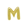 Puffy golden 3D bubble letter M charm for DIY name bracelet with metallic finish - Gold/Letter M