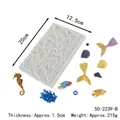 Ocean theme silicone mold with mermaid tail and shells for cake decoration 20x12.5cm - 50-2239-B Large Ocean Theme Mold (215g) / Gray