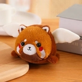 Cute spherical red panda plush toy with white wings and soft fur for children - Bear 12cm