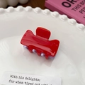 Minimalist red and purple candy color hair claw clip shown on a white porcelain dish - 4cm / Red & Purple