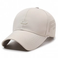 Beige schnelltrocknende Baseballkappe mit SPORT-Patch und lasergeschnittenen Belüftungslöchern - Verstellbar / Beige
