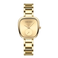 Damen-Quarzuhr mit goldenem Milanaise-Netzarmband und quadratischem Zifferblatt - Gold Zifferblatt Gliederband