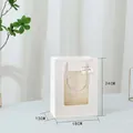 White gift bag with transparent window and 18x13x24cm dimensions for flower bouquets - Small (18x14x25cm) / White