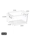 Small clear plastic fridge organizer bin with handles and 25x19x13.5cm dimensions - Small Square Type - PET