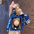 Porte-clés d'art 3D Mona Lisa avec lanière bleue et carte décorative artistique - Artiste Dodue-Mona Lisa