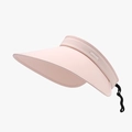 Women wide brim sun hat in sakura pink silk fabric with adjustable back strap - Adjustable / 23H030 Style (Ice Silk Windproof Rope) / Pink
