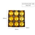 Set of 9 gold 6cm Christmas ornaments with electroplated finish in a transparent box - Gold