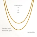 Dettaglio della collana a strati in acciaio inossidabile placcato oro 18K con misure - Collana a Doppio Strato