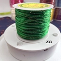 Detail of green and gold braided cord No. 233 on a spool for DIY jewelry making - Light Green With Gold Thread (233)