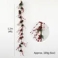 1,2m künstliche Weihnachtsgirlande mit roten Beeren, Tannennadeln und echten Kiefernzapfen - 1.2m Tannenzapfen Girlande