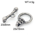 Fermoir OT vintage en acier inoxydable motif tête de mort pour création de bijoux - Crâne Vintage Effet Vieilli (KLJ8568-Z)