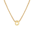Minimalist gold-plated stainless steel rope chain necklace featuring a polished letter O pendant - Letter O