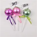 Colorful glittered Christmas lollipop ornaments in purple pink and green with ribbon bows - Set 19 (Sweet Style Lollipop 18cm - 3pcs)