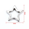 Polished silver stainless steel star pendant with hollow center measuring 16mm x 16mm - Five-pointed Star Pendant 16mm*16mm