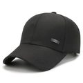 Klassische schwarze Baumwoll-Baseballkappe mit FASHION-Print am Schirm und Metall-Logo - Verstellbar / Grau (Quadrat-Tag)