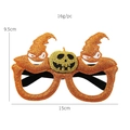 Halloween pumpkin devil glasses frame with orange and yellow glitter for party - Orange Hat Pumpkin Decorative Glasses