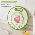 Green round food-grade plastic cutting board with watermelon design and 30cm diameter - Round Watermelon