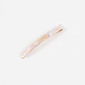Pink marble texture acetate hair clip with golden metal clip for minimalist styling - Beige Purple