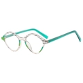 Modische Gradienten-Sonnenbrille mit transparentem Rahmen und smaragdgrünen Bügeln - C8 Transparenter Grüner Rahmen Anti-Blaulicht-Gläser