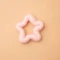 Plush pink star-shaped ornament with soft faux fur texture for Christmas decoration - Pink Hollow Star