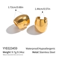 Specifiche tecniche dei copriorecchie ovali in acciaio inossidabile con pesi e misure - Stile Onda Dorata (YYE023459)