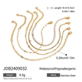 5Pcs set of golden stainless steel chains and tennis bracelets with zircon accents - Gold 5-Piece Set