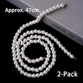 Set de dos collares de perlas de 47cm con cierre dorado para decoración de pasteles - Cadena de Perlas Aprox 50cm 2 piezas