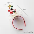 Serre-tête de Noël avec arbre à paillettes rouges et pompons colorés et étoile dorée - Serre-Tête Chapeau De Noël Style E