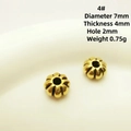 7mm goldene Kürbis Metall Abstandsperlen für DIY Schmuckherstellung und Armband Design - 4# (Blumen-Zwischenperle)