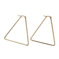 Fashionable minimalist golden stainless steel geometric triangle earrings for women - 57*62mm / Gold