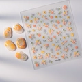 Floral relief nail stickers set with orange and blue flower patterns for luxury manicure - Orange Yellow Floral Style (FEB-733)