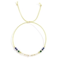 Handgewebtes Sternzeichen-Armband mit grünen Perlen, Goldakzenten und einer Perle - Hellgrüne Kordel/Dunkelgrüner Stil/Perle