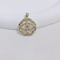 Ciondolo occhio portafortuna dorato con cristallo blu e zirconi per gioielli DIY - Stile 6-Pupilla Blu in Oro con Zirconia Bianca