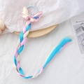 Élastique à cheveux licorne pour filles avec papillon rose et tresse colorée - Tresse à Nœud à Paillettes Rose