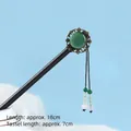 Vintage wooden hair stick with green jade bead and long tassels for Hanfu accessories - Floating Life - Style B