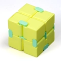 Stress-relieving infinite folding cube toy in refreshing yellow and light green plastic - Macaron Yellow
