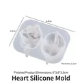 Translucent heart silicone mold for DIY Halloween brain candles and resin soap - Heart