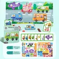 Set puzzle magnetico veicoli per bambini con 47 pezzi e 8 schede di riferimento a colori - mezzo di trasporto