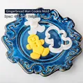 Gingerbread man cookie cutter set with stamp, 4x5.3cm white plastic mold for holiday baking - Gingerbread Man