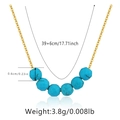 Detaillierte Maßtabelle für minimalistische goldene Halskette mit blauen Türkisperlen - KN0035/Goldkette Blaue Türkisperlen
