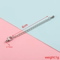 Catena di estensione da 6cm in acciaio inossidabile argento con chiusura a moschettone - Colore Acciaio 2#